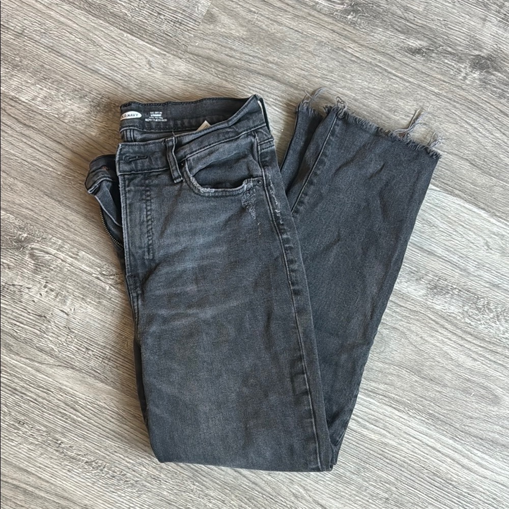 Distressed Black Denim